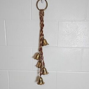 5 Charming Brass Bells Hanging Decor Vintage